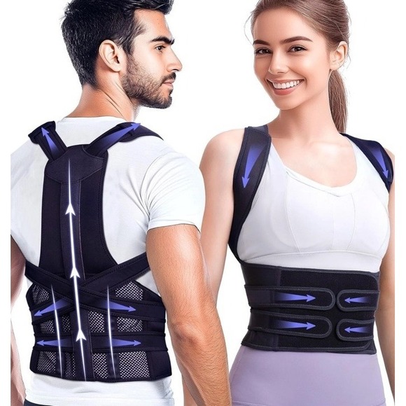 The Unbranded Brand Other - Posture Corrector for Women and Men Upgraded Full Back Brace Support Belt Medium